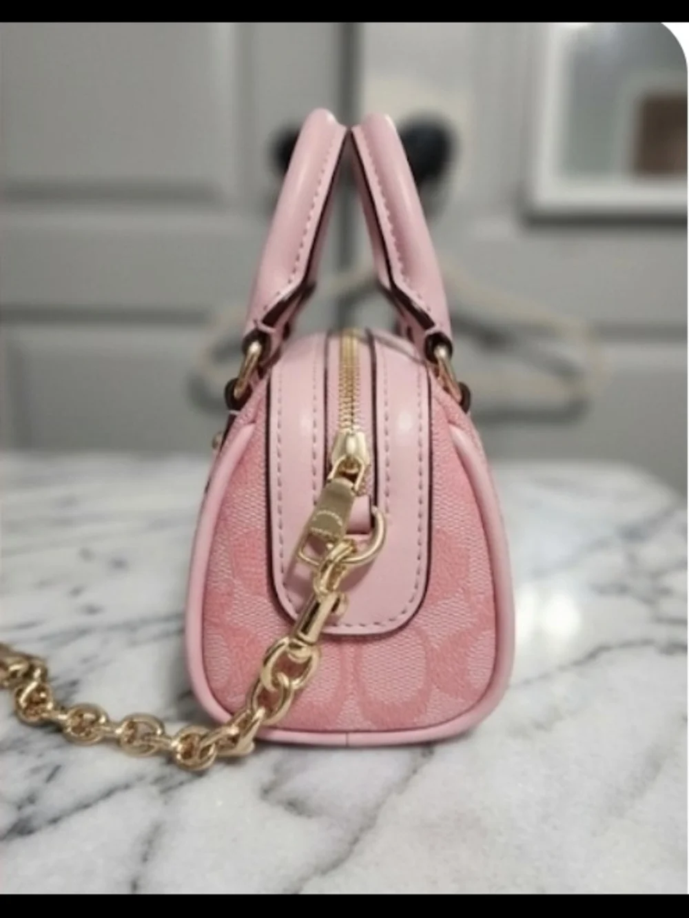 Coach Pink Mini Satchel Bag with Gold Hardware - Picture 3 of 4